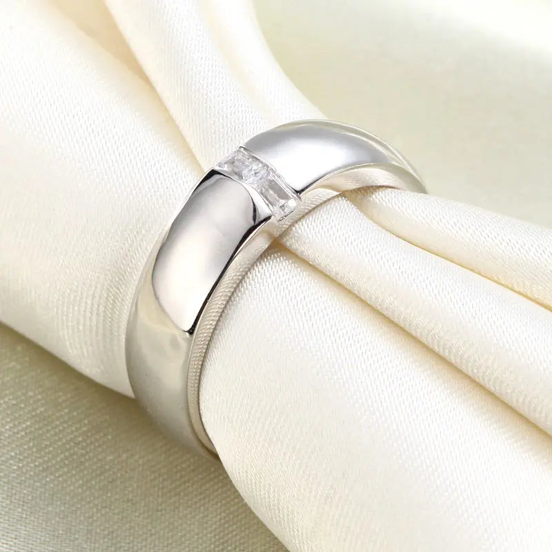 Men's Wedding Band Solid Sterling 925 Silver Ring XFR8050-1