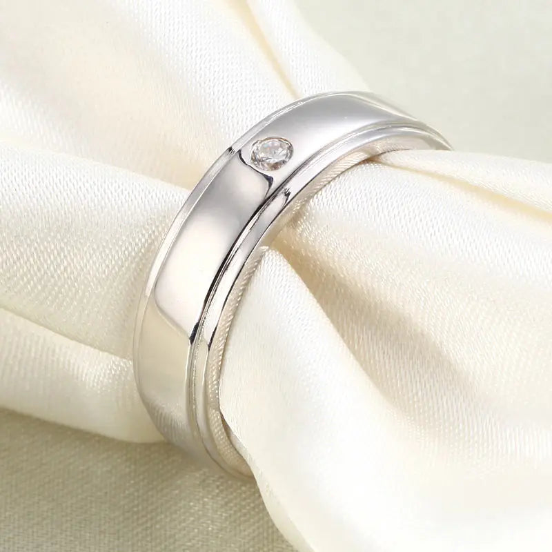 Men's Wedding Band Solid Sterling 925 Silver Ring XFR8067-1