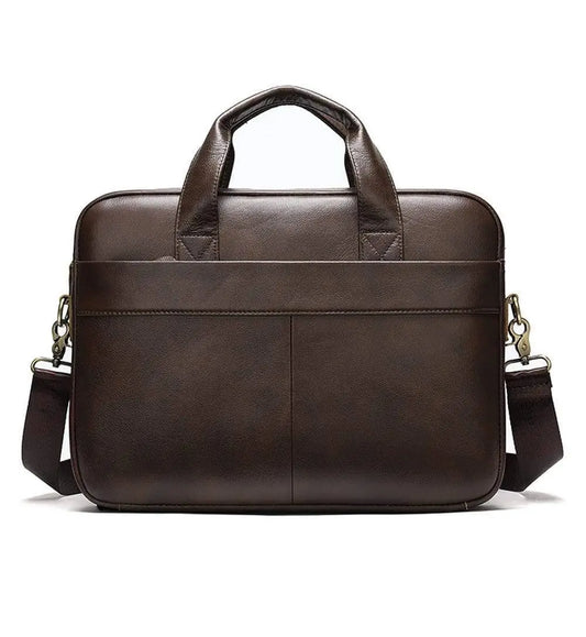 Men's brown leather Attache Briefcase Bag-0