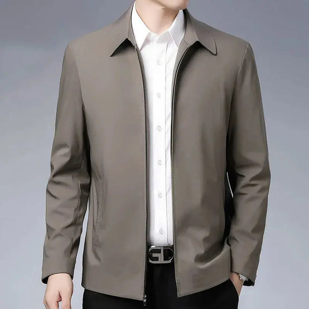Men's outerwear men's spring autumn lapel jacket men's dad outfit men's casual jacket - Memoriex 