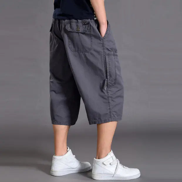 Men's shorts loose summer casual cropped pants thin workwear and mid length pants - Memoriex 