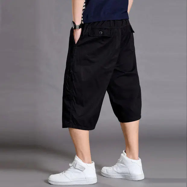 Men's shorts loose summer casual cropped pants thin workwear and mid length pants - Memoriex 