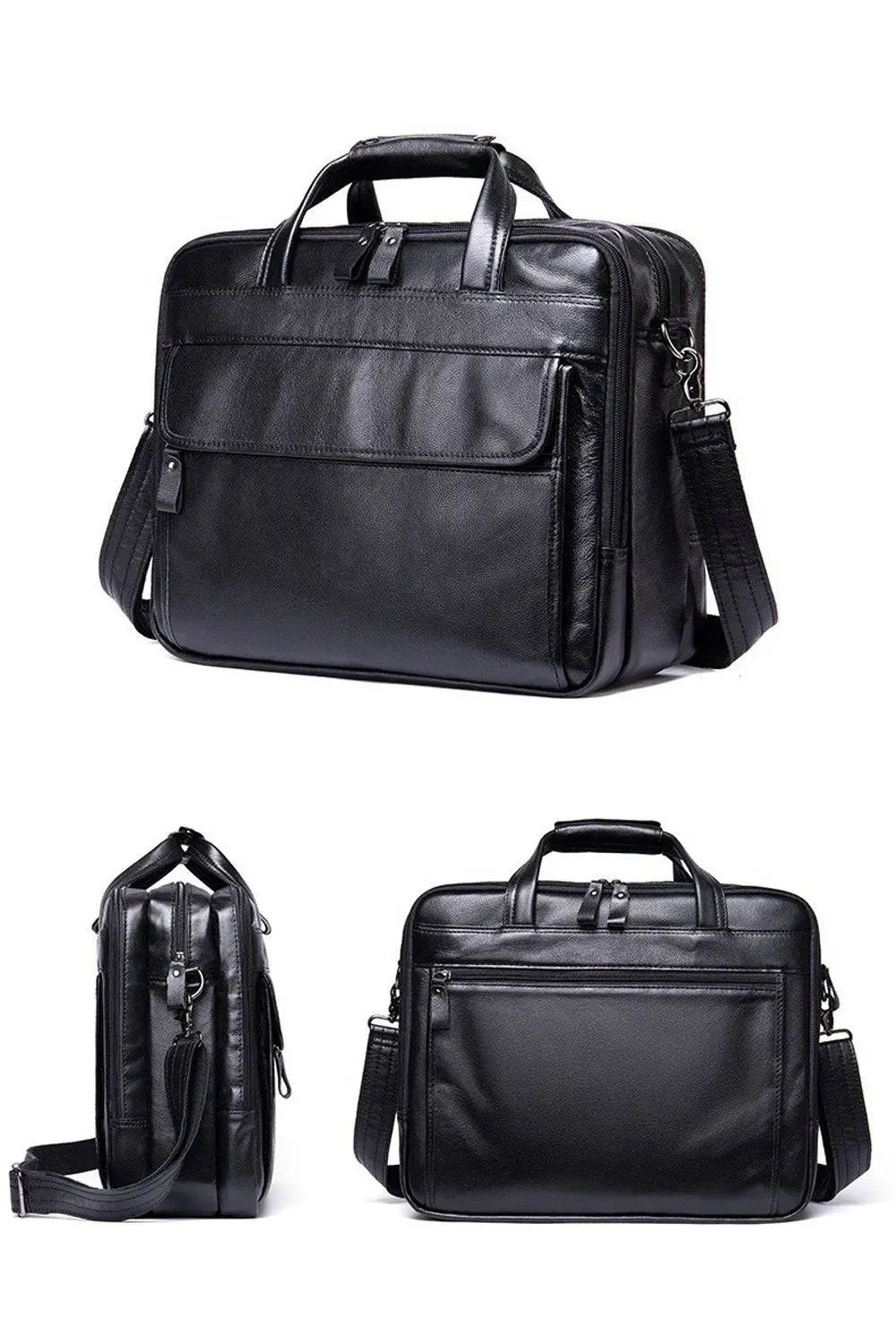 Mens Briefcase Leather Handbag 15' Laptop Buiness Messenger Shoulder Bag-1