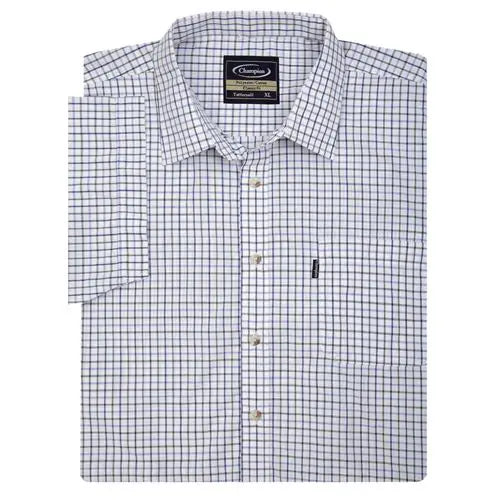 Mens Champion Short Sleeve Tattersall Shirt-4