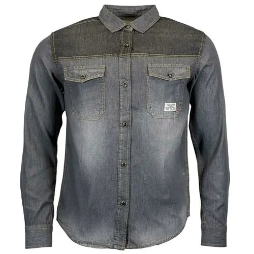 Mens Jack South Long Sleeved Contrast Denim Shirt-1