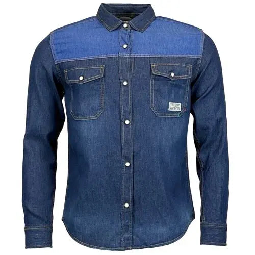 Mens Jack South Long Sleeved Contrast Denim Shirt-2