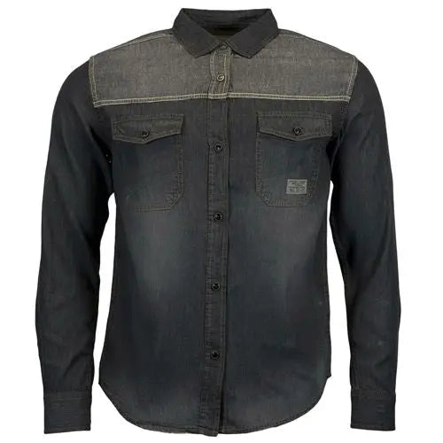 Mens Jack South Long Sleeved Contrast Denim Shirt-4