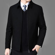 Mens Jackets And Coats Turn Down Collar Men Winter Jacket Zipper Side Pocket Men's Clothing Fashion Long Sleeve Coat Men - Memoriex 