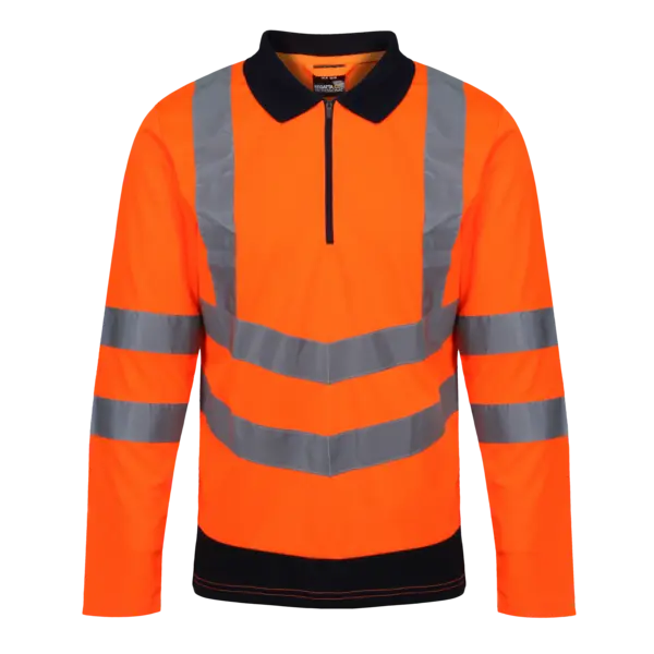 Mens Regatta Hi Vis Long Sleeve Polo Shirt - TRS192-0