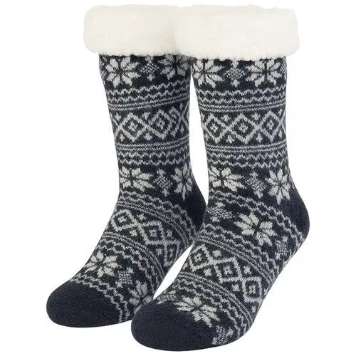 Mens Sherpa Slipper Socks - AT325-1