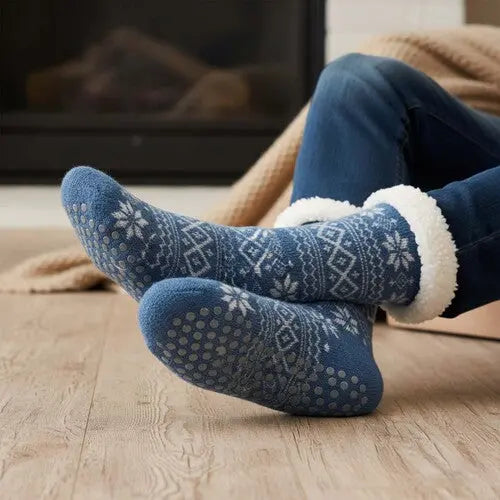 Mens Sherpa Slipper Socks - AT325-4