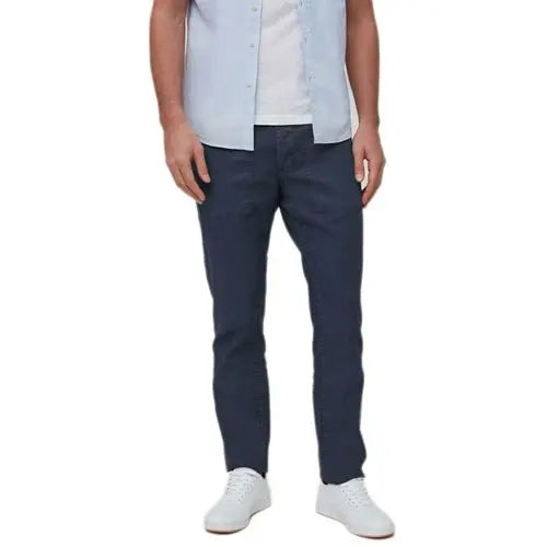 Mens Straight Fit Linen Blend Trousers-2