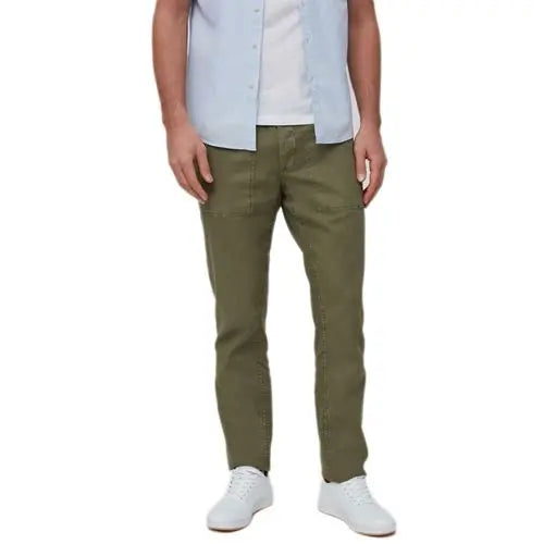 Mens Straight Fit Linen Blend Trousers-3