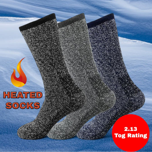 Mens Winter Warm 2.13 Tog Heated Thermal Socks - Pack of 3-0