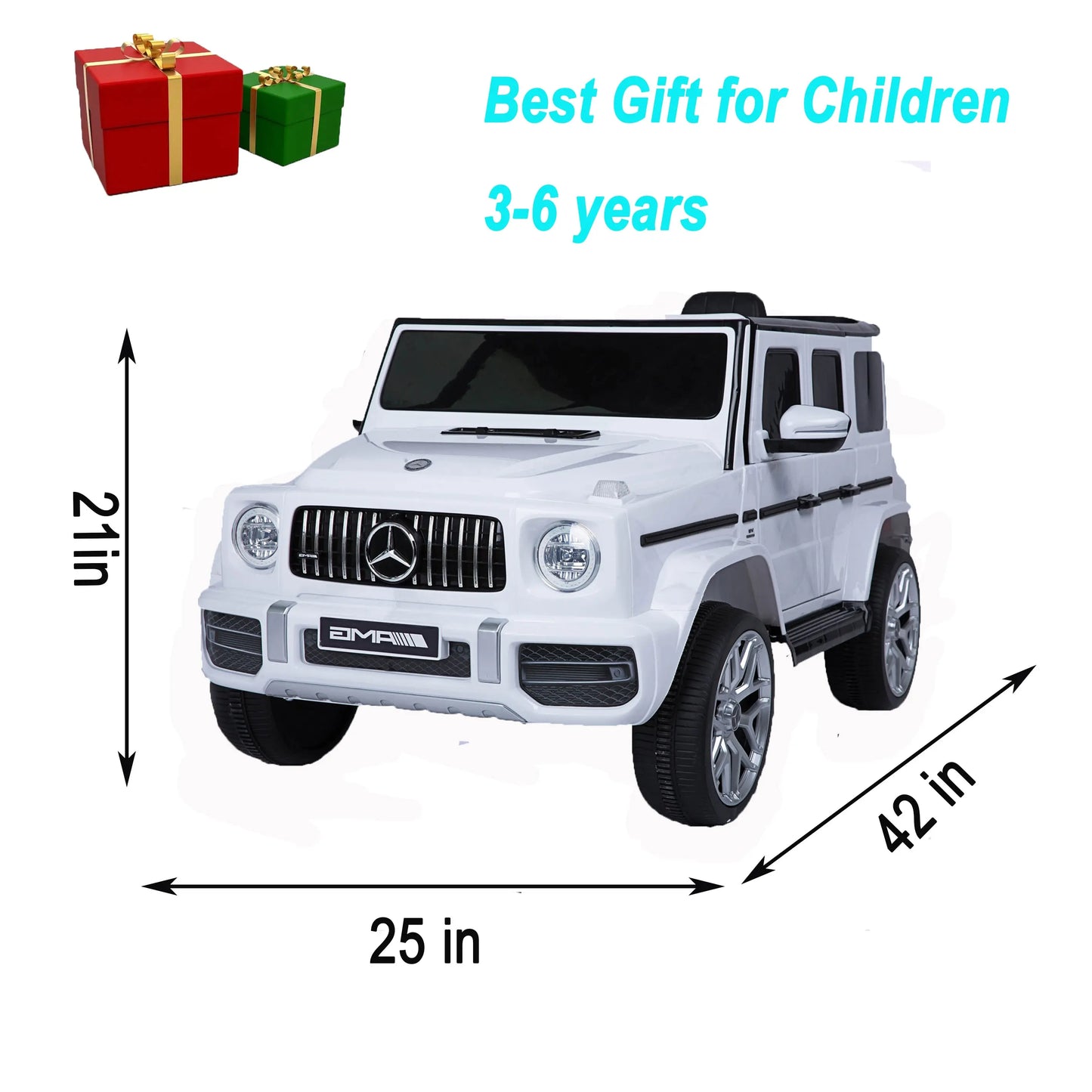 Mercedes Benz G63 Children's Electric Vehicle with Remote Control 12V Music, Horn, Spring Suspension, Safety Lock and License - Memoriex 