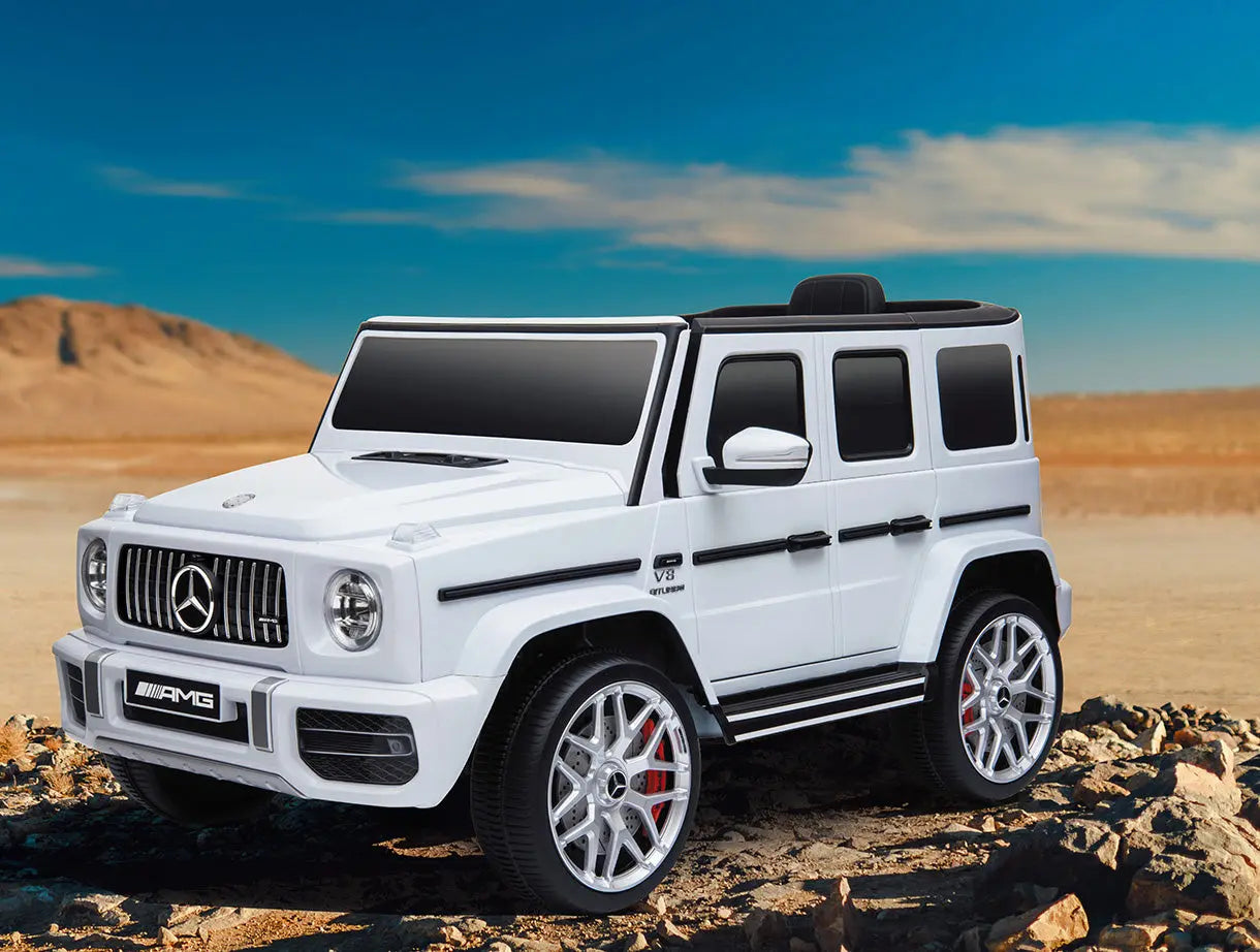 Mercedes Benz G63 Children's Electric Vehicle with Remote Control 12V Music, Horn, Spring Suspension, Safety Lock and License - Memoriex 