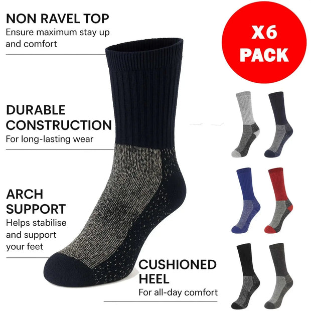 Merino Wool Socks – Pack of 6 - AT293-1