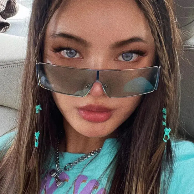 Metal Sunglasses Fashion Box Versatile Hot Girl Outdoor Sunglasses Women's Sunglasses Premium - Memoriex 