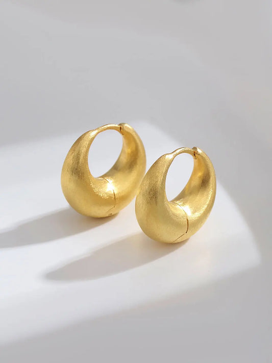 Metallic Fashionable Exaggerated Hoop Earrings - Memoriex