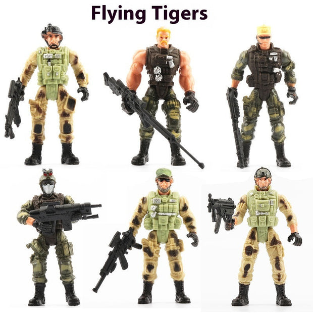 Military Soldier Model Movable Joint Elite Anti-terrorism Special Forces 10cm - Memoriex 