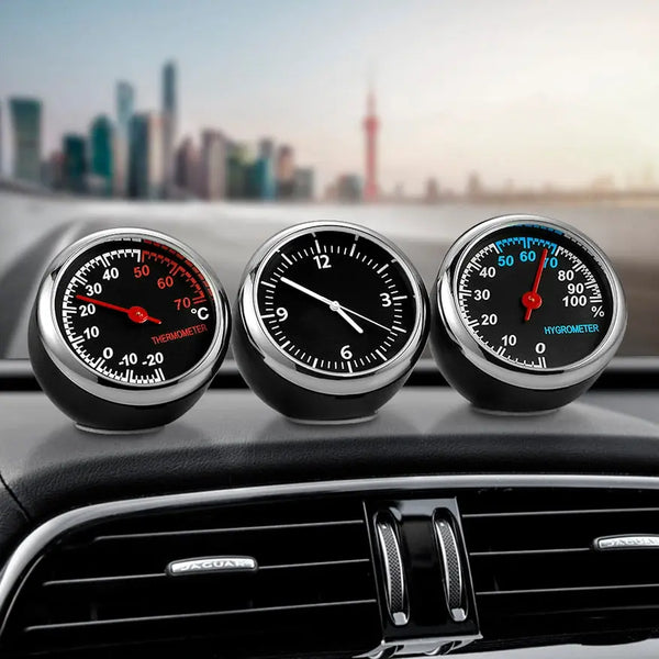 Mini Car Automobile Digital Clock Auto Watch Automotive Thermometer Hygrometer Decoration Ornament Clock In Car Accessories - Memoriex 
