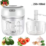 Mini Electric Garlic Chopper USB Charging Ginger Masher Machine Sturdy Durable Chili Vegetable Crusher Kitchen Tool - Memoriex 