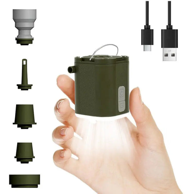 Mini Electric Pump for Inflating/Deflating Air Mattresses & Swimming Rings, Portable for Camping - Memoriex