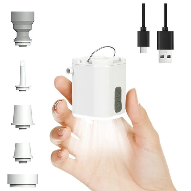 Mini Electric Pump for Inflating/Deflating Air Mattresses & Swimming Rings, Portable for Camping - Memoriex