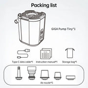 Mini Electric Pump for Inflating/Deflating Air Mattresses & Swimming Rings, Portable for Camping - Memoriex