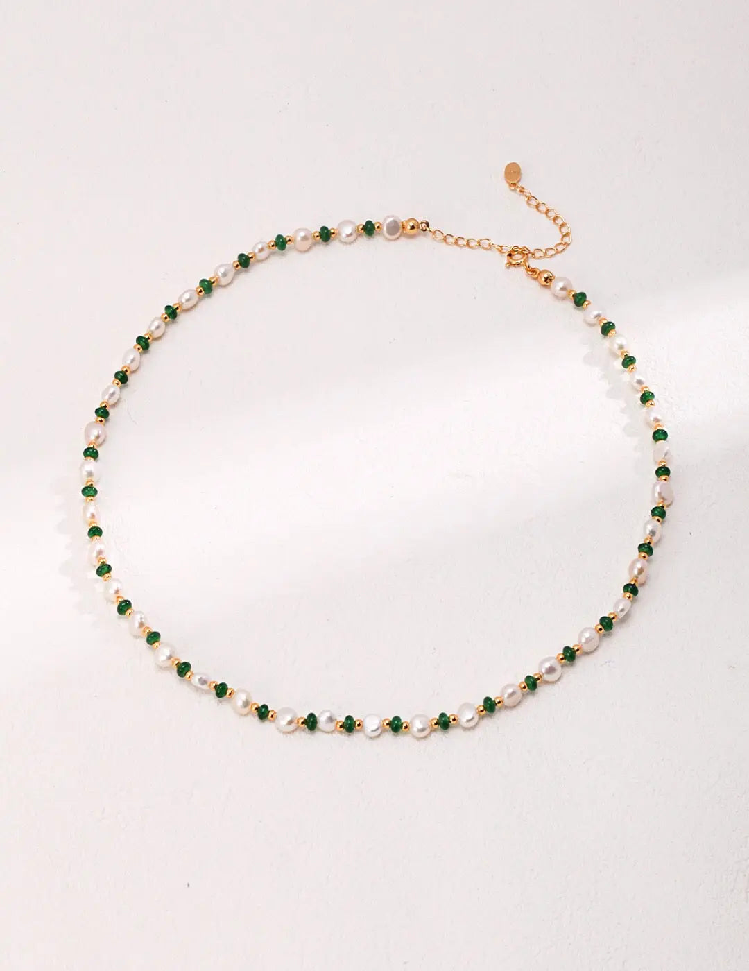 Mini Emerald Freshwater Pearl Necklace - Memoriex