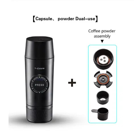 Mini Espresso Coffee Maker Portable Rechargeable  Mech - Memoriex