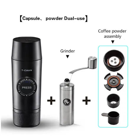 Mini Espresso Coffee Maker Portable Rechargeable  Mech - Memoriex