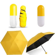 Mini Folding Capsule Small Umbrella With Pill Package Box Pocket Parasol Rain Anti-UV Portable Travel Umbrella Sunny Rainy Day - Memoriex 