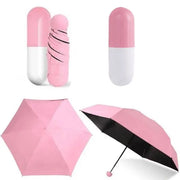 Mini Folding Capsule Small Umbrella With Pill Package Box Pocket Parasol Rain Anti-UV Portable Travel Umbrella Sunny Rainy Day - Memoriex 