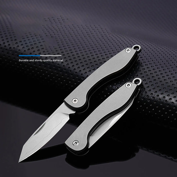Mini Folding Titanium Utility Knife Portable Pocket Knife Camping Food Processing Food Construction Repair Outdoor Equipment Keychain Mouth-1