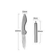 Mini Folding Titanium Utility Knife Portable Pocket Knife Camping Food Processing Food Construction Repair Outdoor Equipment Keychain Mouth-3