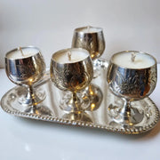 Mini Goblet Candle Quartet in Vintage Bookshop Scent-0