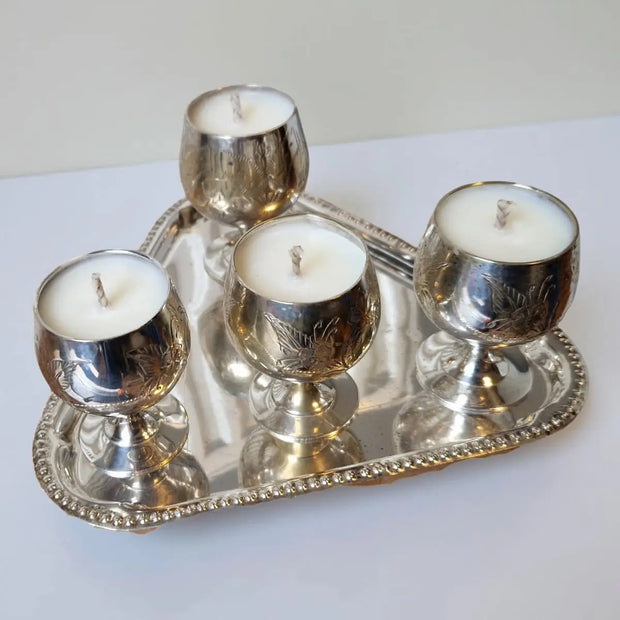 Mini Goblet Candle Quartet in Vintage Bookshop Scent-4