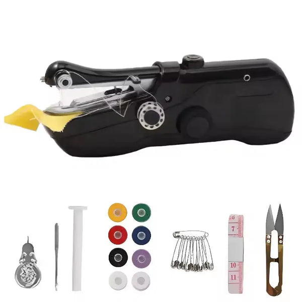 Mini Portable Handheld Electric Sewing Machine with Bobbin – For Home & Travel Sewing/Handcrafts - Memoriex