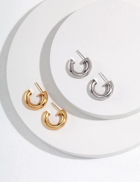 Minimalist Chunky Hoop Earrings - Memoriex