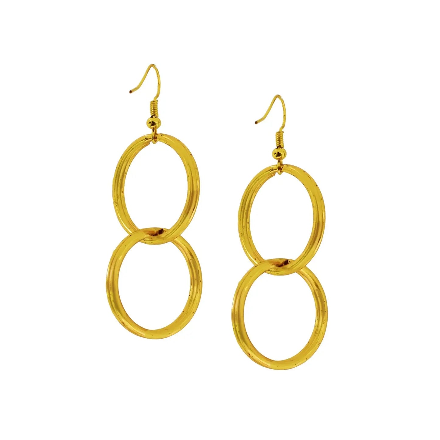 Minimalist Double Loop Earrings, Contemporary Geometric Jewellery - Memoriex