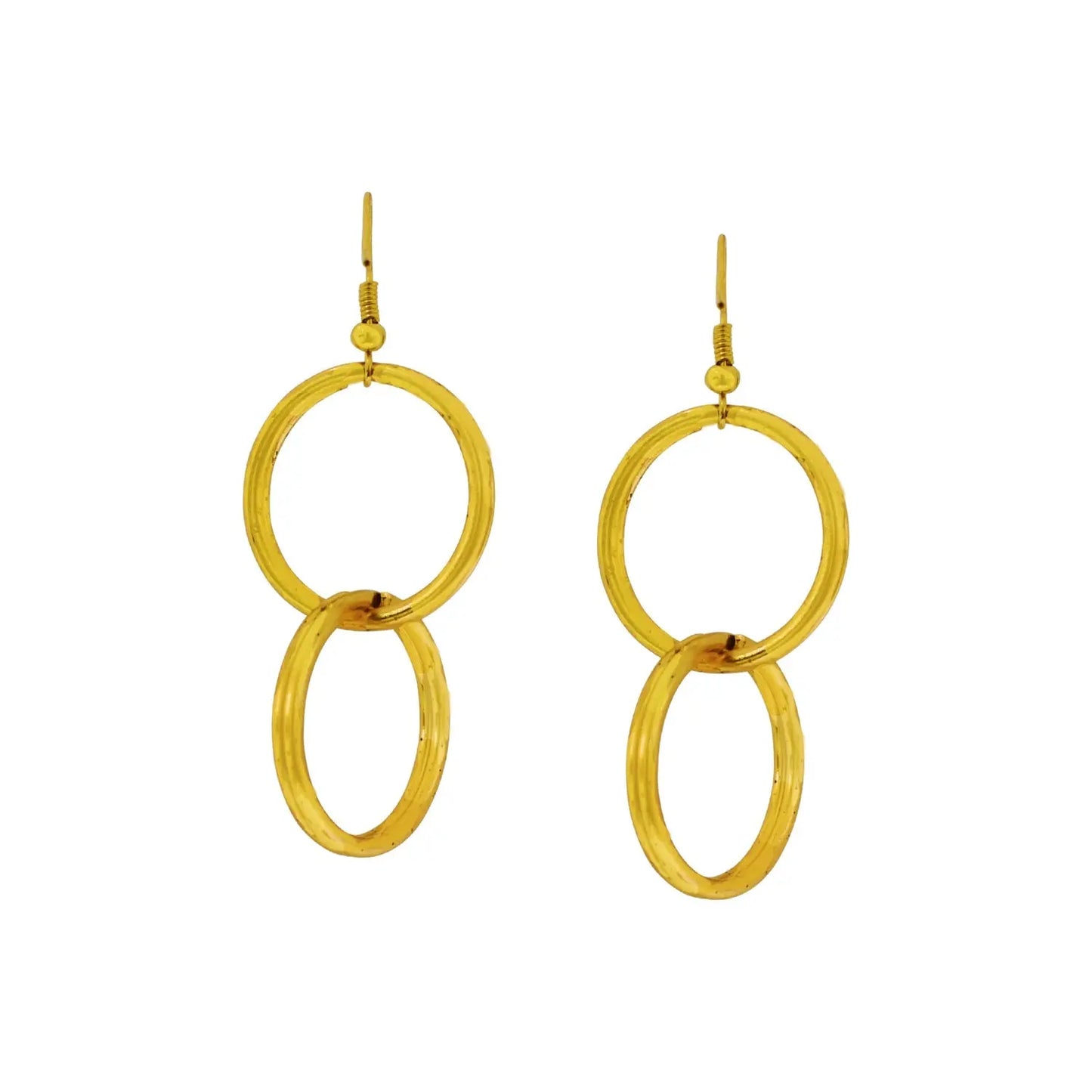 Minimalist Double Loop Earrings, Contemporary Geometric Jewellery - Memoriex