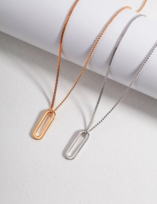 Minimalist Paperclip Necklace-0