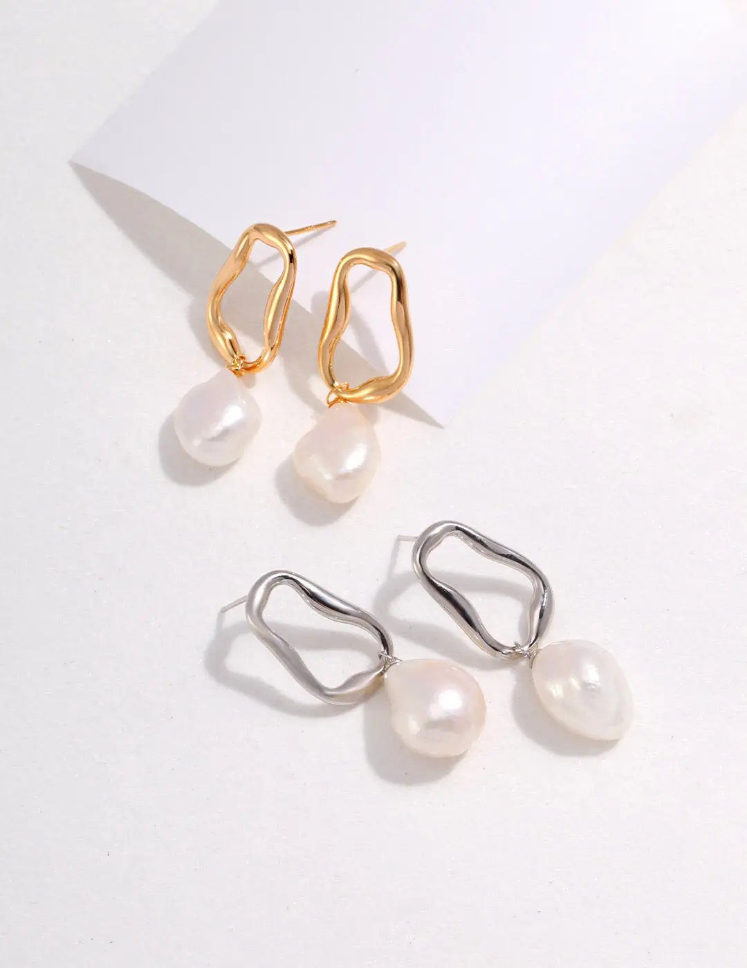 Minimalist Pearl Dangle Earrings-0