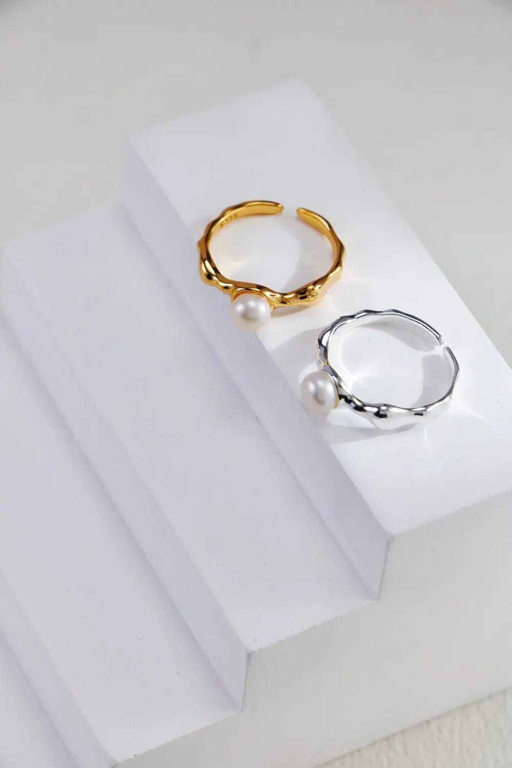 Minimalist Pearl Open Ring-1