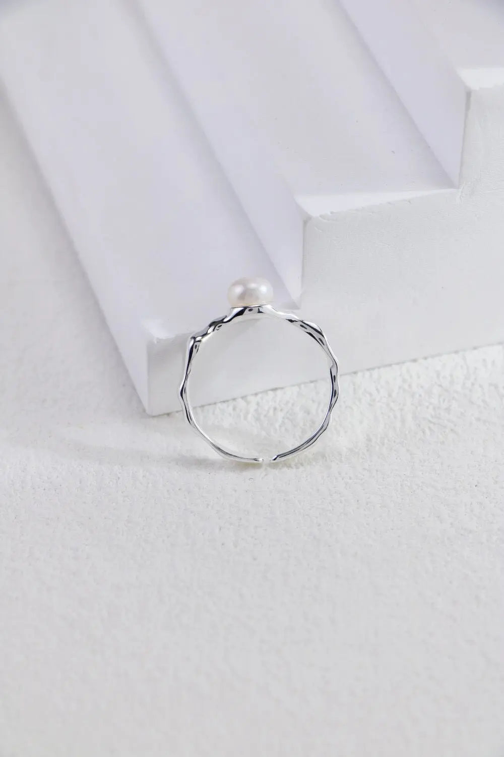 Minimalist Pearl Open Ring-3