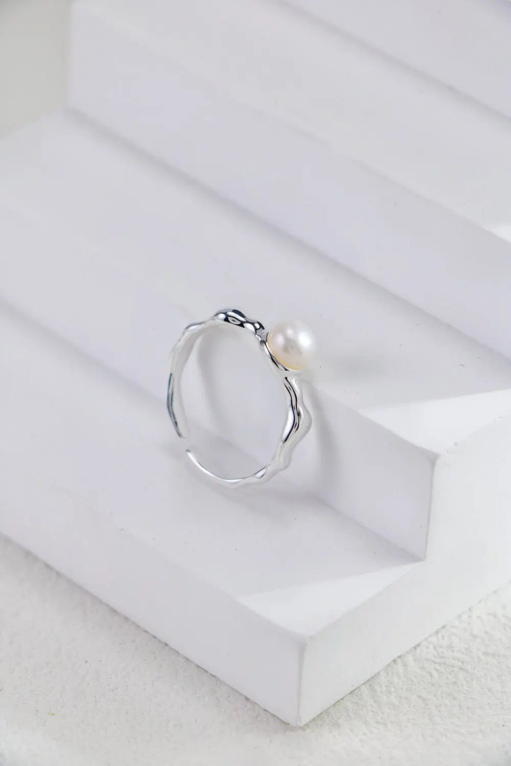 Minimalist Pearl Open Ring-4