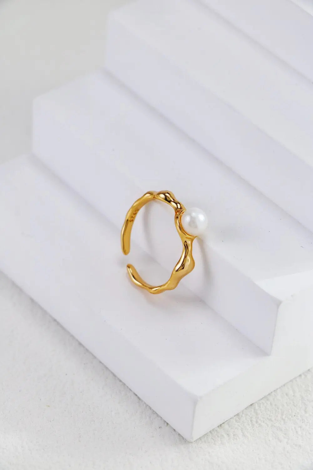 Minimalist Pearl Open Ring - Memoriex