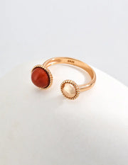 Minimalist Red Stone Open Ring-1