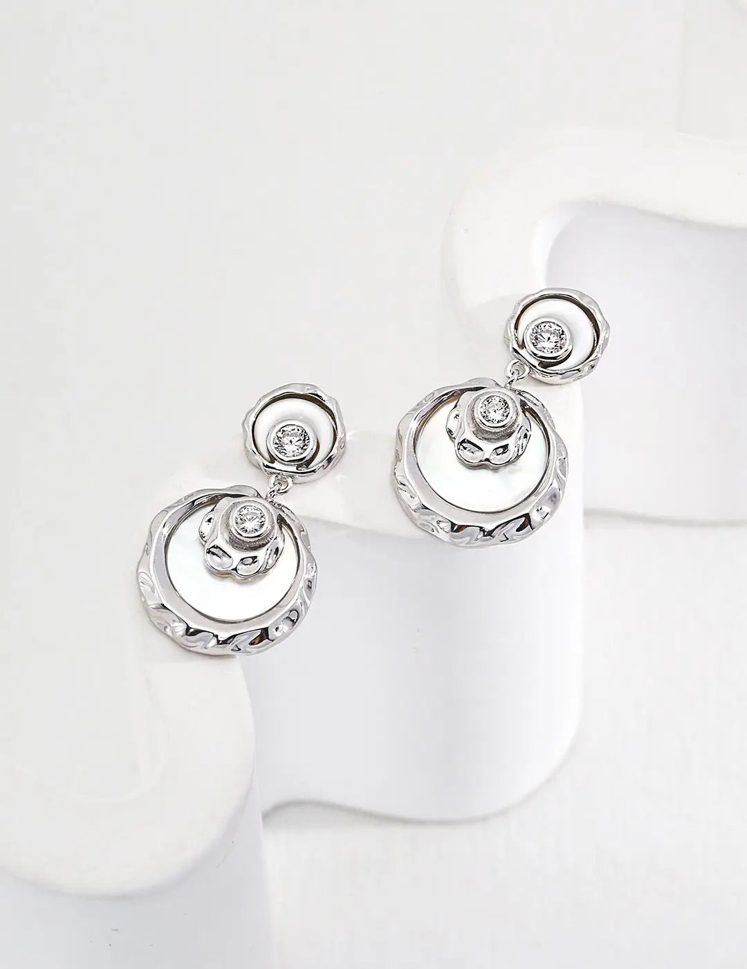 Minimalist Round Zircon Drop Earrings-2